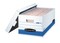 Bankers Box File Storage Box with Lid, Letter Size, 12 x 24 x 10 Inches, White/Blue, Pack of 12